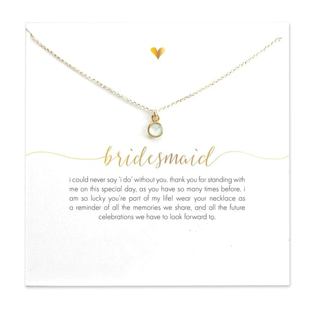 Bridesmaid Crystal Necklace